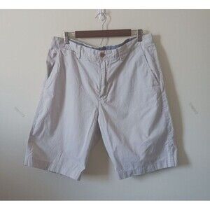 J.Crew Club Mens Chino Shorts Mid Rise Flat Front Beige Tan Khaki Size 35W